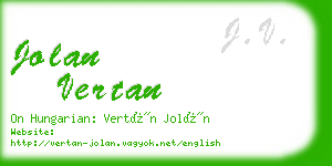 jolan vertan business card